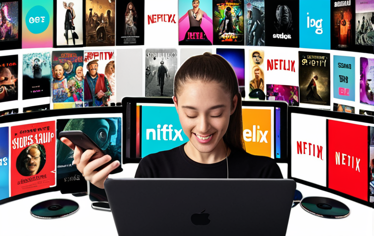 **
* **Prompt:** A vibrant, dynamic image representing the shift from owning to accessing digital content. Focus on streaming services like Spotify and Netflix. Visualize a person happily using multiple devices (phone, tablet, laptop) to access various media, contrasted with a fading image of physical media like CDs and DVDs. Use a color palette that reflects the branding of popular streaming services. Consider a sleek, modern design with a subtle "subscription" theme.
**